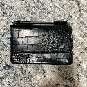 Faux alligator black purse